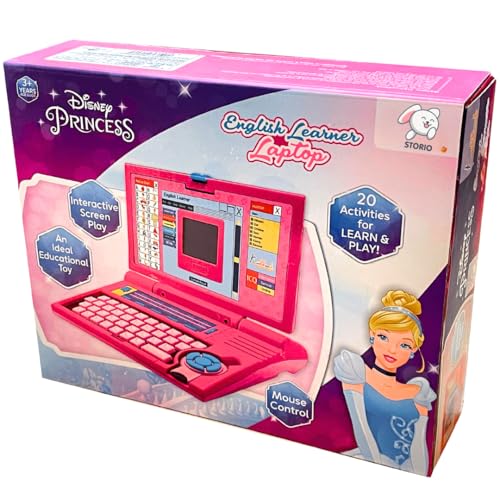 Storio Educational Laptop Computer Toy with Mouse | 1 Year Extended Warranty | Kids Above 3 Years | 20 Fun Activity Learning | Learn Letter Words Games Mathematics Music Logic Memory Tool | Pink