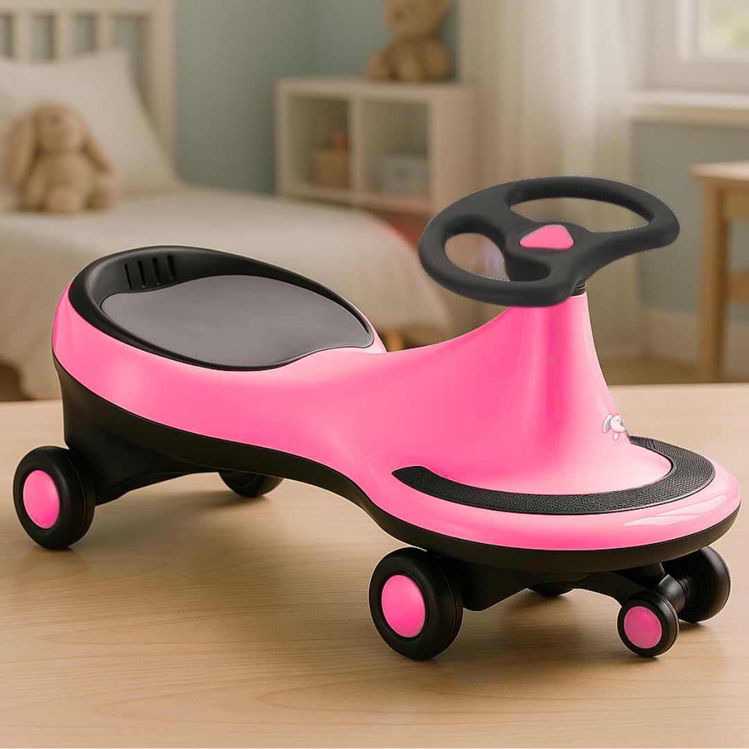 Storio Kids Magic Swing Car Twister Ride On | Toy Car with PU Wheels | Toy Car for 3 to 5 Years | Push Ride on Baby Car,100 Kg Capacity | Birthday Gift for Kids Boys and Girls - Pink