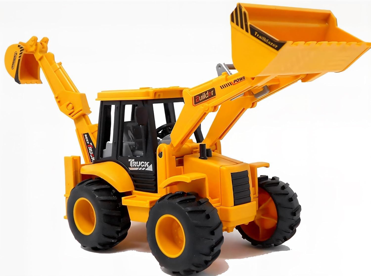 Storio Friction Bulldozer Truck Construction Vehicle Toy | Push & Go | 180 Degree Rotatable Excavator Bulldozer | Rubber Wheel Heavy Duty | Unbreakable | for Kids, Multicolour