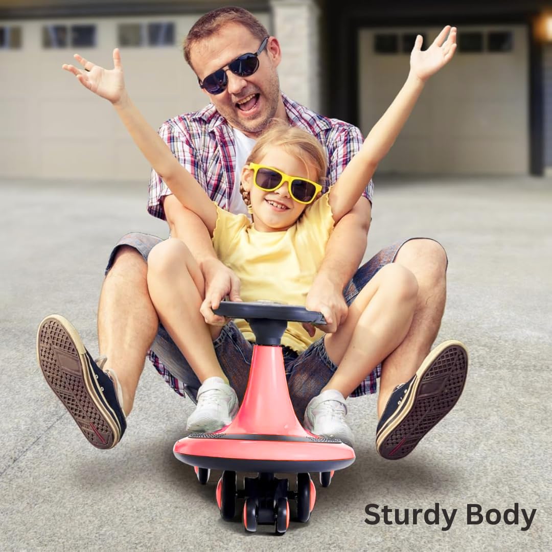 Storio Kids Magic Swing Car Twister Ride On | Toy Car with PU Wheels | Toy Car for 3 to 5 Years | Push Ride on Baby Car,100 Kg Capacity | Birthday Gift for Kids Boys and Girls - Pink