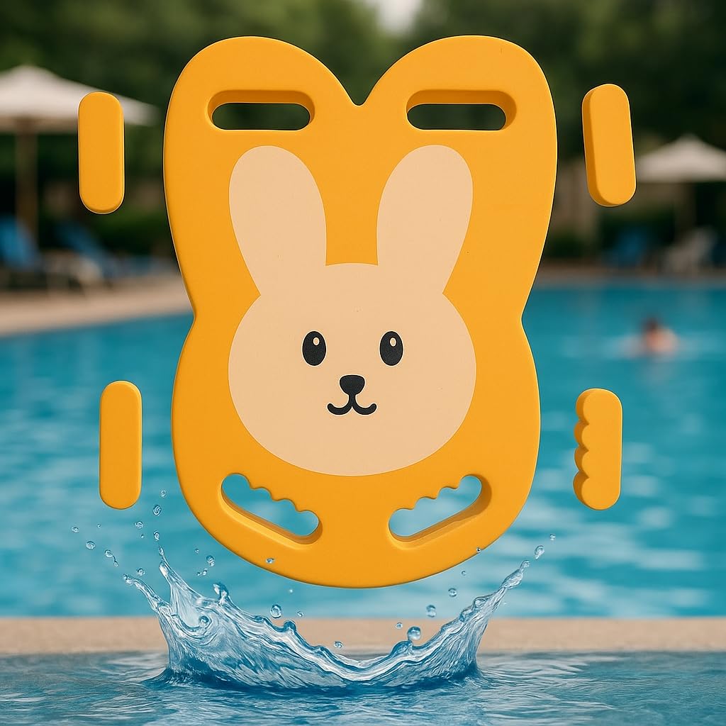 Storio Swimming Kickboard for Kids & Adults | EVA Soft Foam Swim Training Board | Float Kick Board for Beginners, Pool Practice & Water Exercise | Lightweight & Durable - Bunny