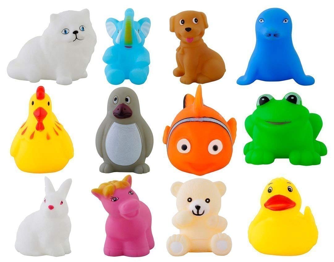 Storio Rubber Colorful Floating Baby Toys Bath Aquatic Animals Chu Chu