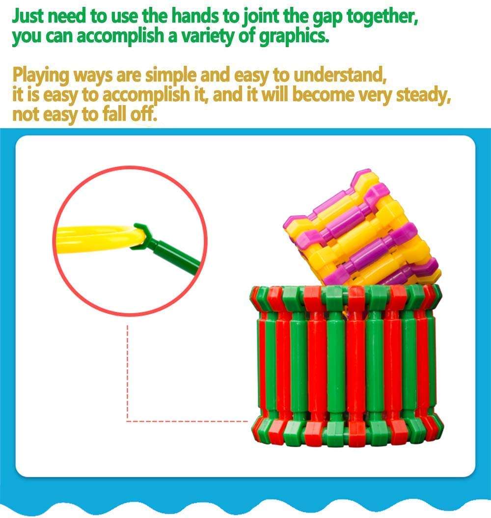 Storio Mega Jumbo Pack of Multi Coloured Educational Building Blocks Smart Stick with Different Shape Game Set for Kids - Smart Sticks