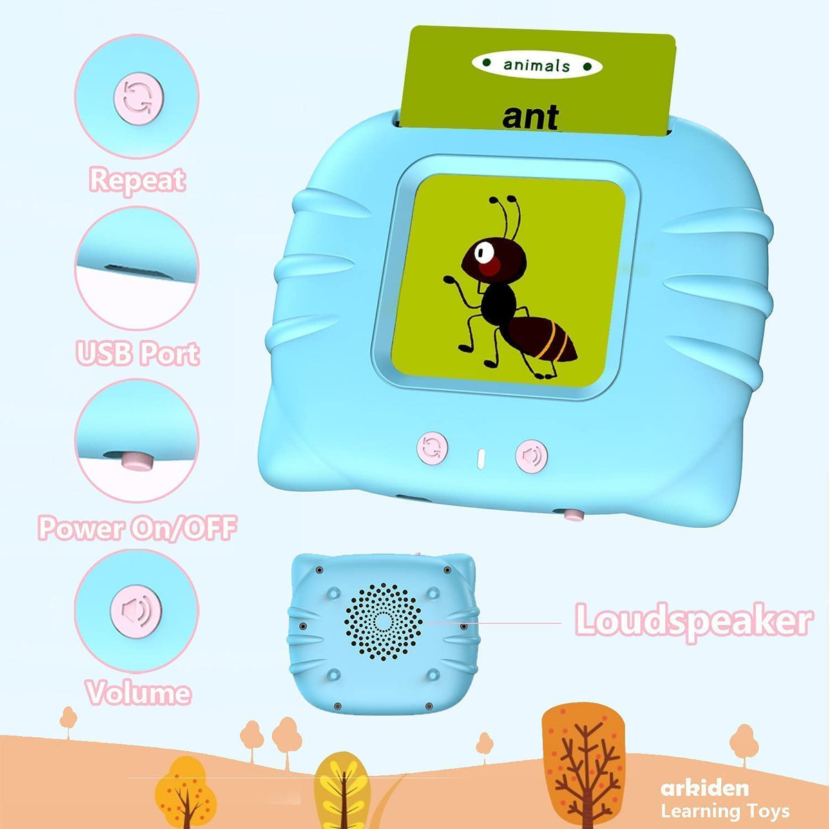 Storio Toys Educational Learning Talking Flash Cards for 2 Year Old Kids Boys Girls Baby Montessori Toys