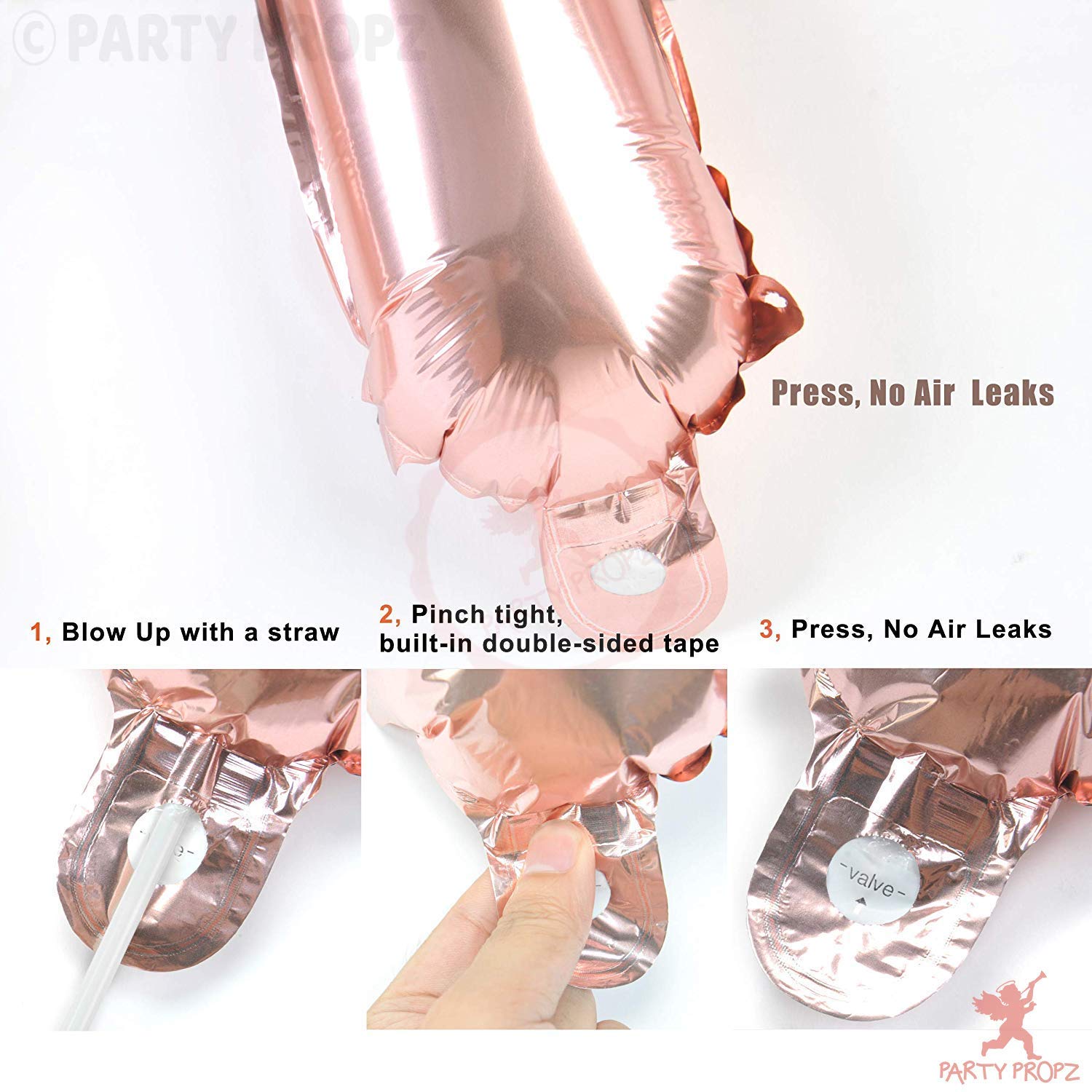 LUXZURY by Storio Rose Gold Happy Birthday Letter Balloons - Foil for Unicorn, Princess, Photo Booth, 1st, Girls, Room, Wife, Women, Baloons, Words, Letters Banner Decorations Party Celebrations