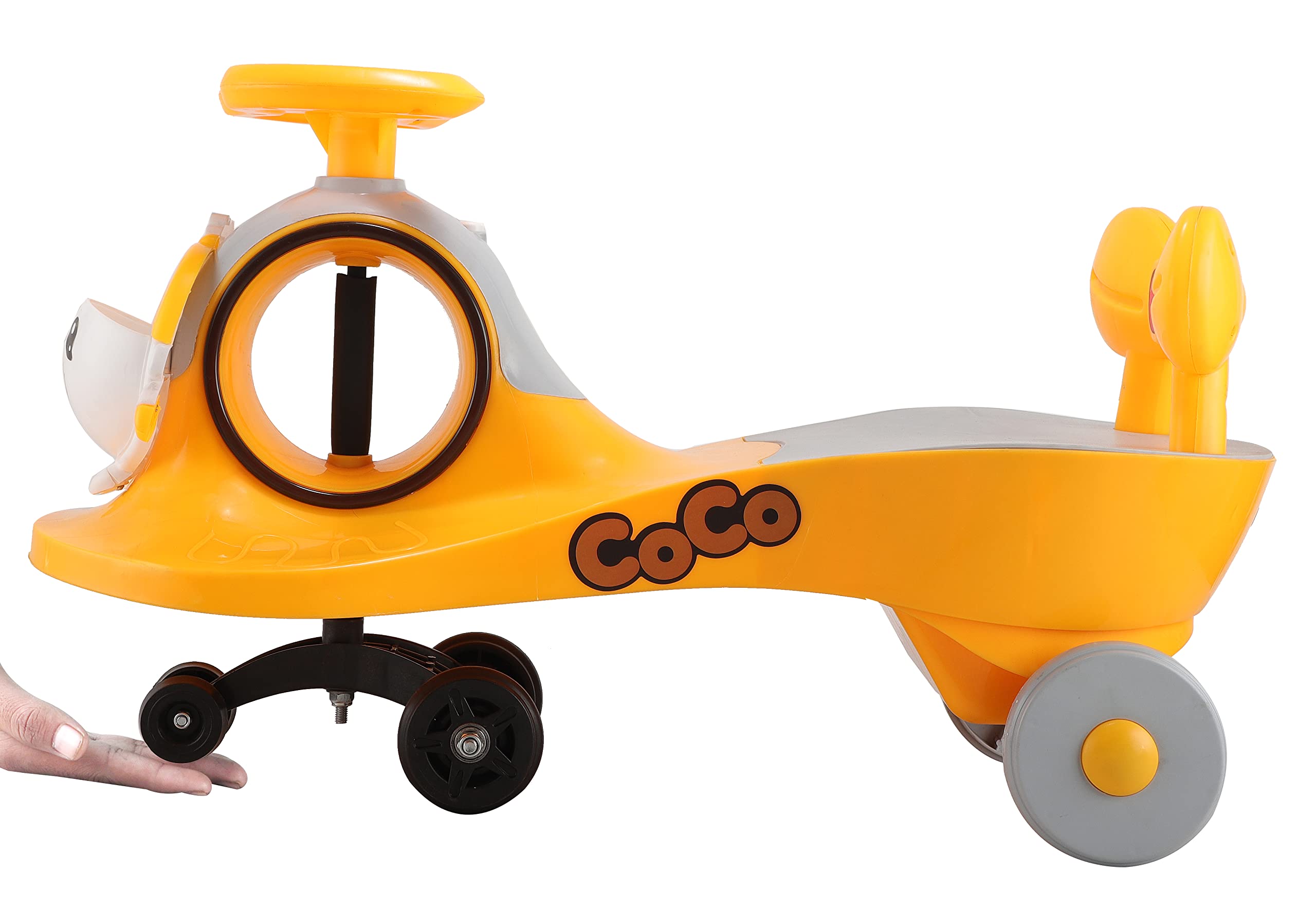 Storio Baby Toys Ride on Car for Kids with Steering, Push Magic Car for Baby with Backrest & Big Wheels, Ride on for Kids 1 to 3 Years Upto 25 Kgs (Yellow)