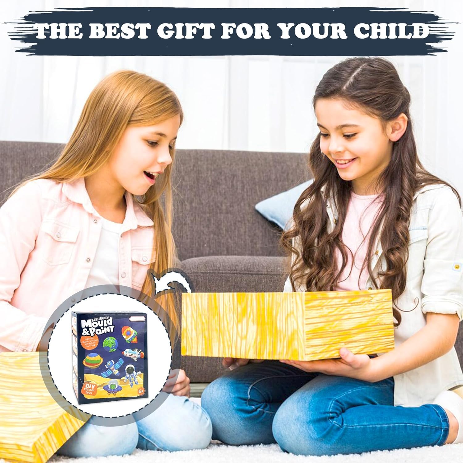 Storio Toys DIY Mould and Paint Craft kit - Astronauts Space | Kids DIY Craft For 5 Years | Plaster Figurine Set with Pigments, Palette & Mold, Painting Art & Craft Set -Gift Toys for 3 4 5 6 7 8 Year Old Boys & Girls