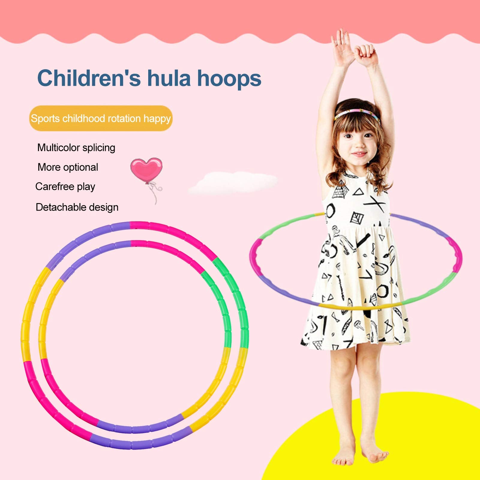 Storio Hula Hoop Zig Zag for Adults Kids Quality Exercise Fitness Ring Multi Colour Adjust in 2 Sizes | Hoopla Baby Toys Play Kit