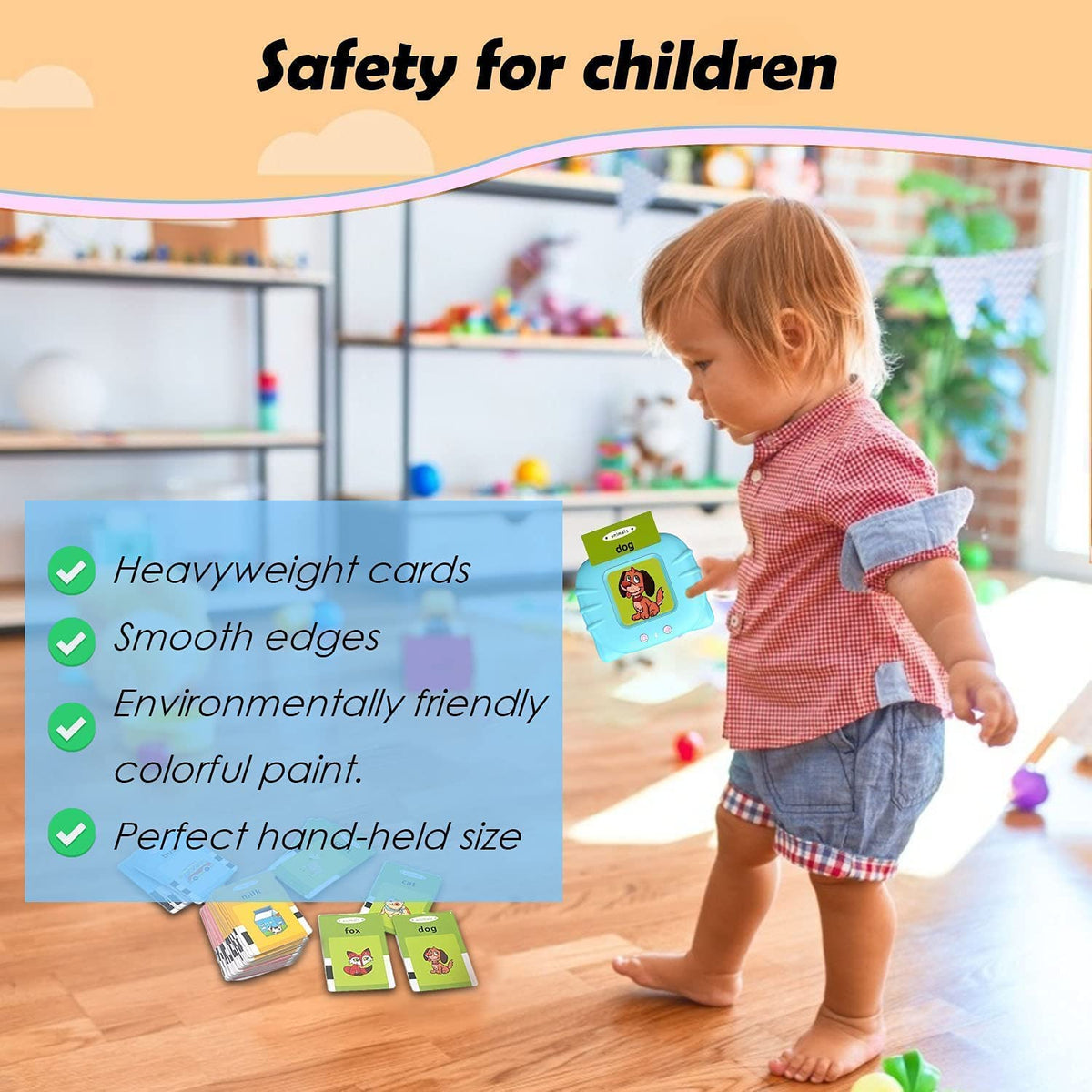 Storio Toys Educational Learning Talking Flash Cards for 2 Year Old Kids Boys Girls Baby Montessori Toys