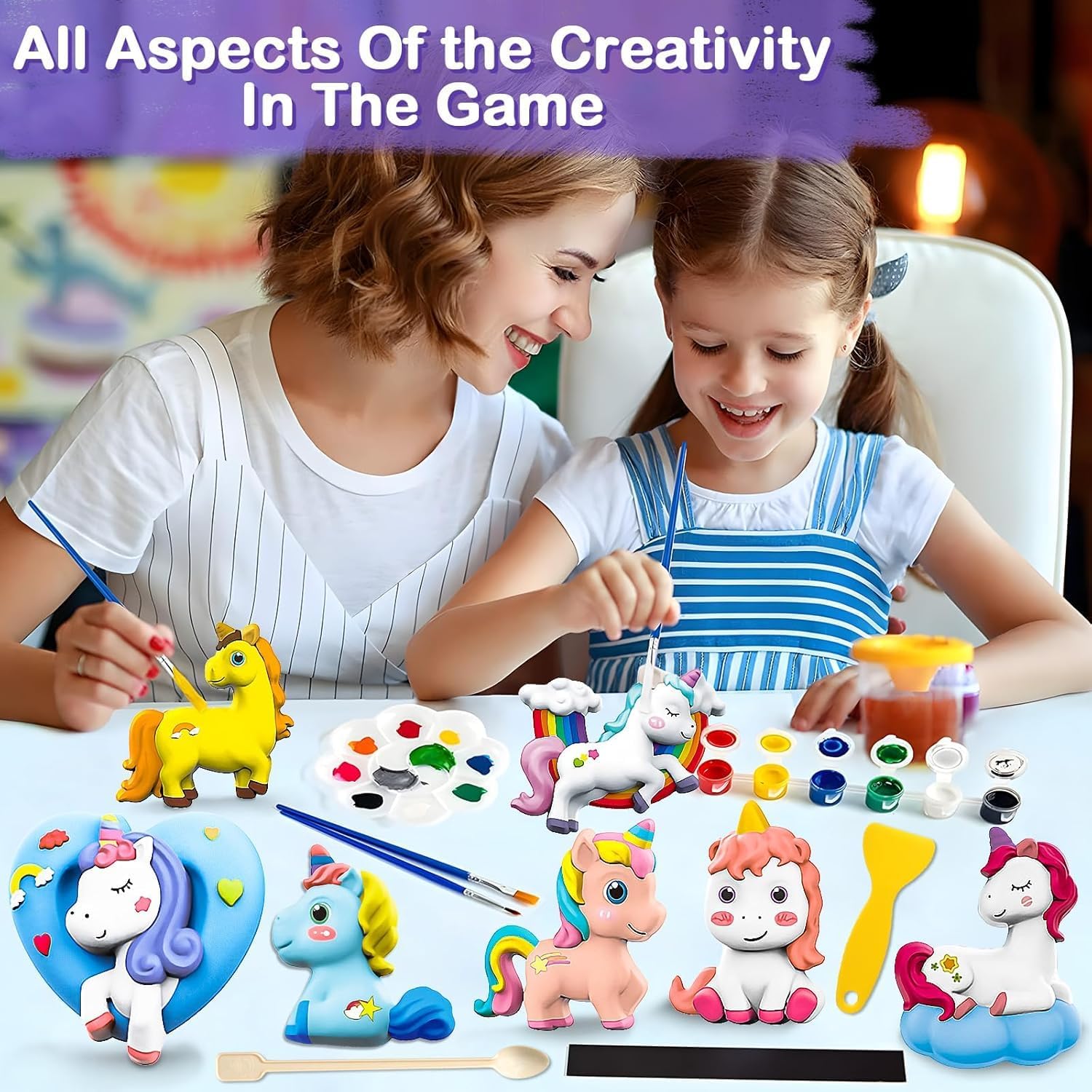 Storio Toys DIY Mould and Paint Craft kit - Unicorn | Kids DIY Craft For 3+ Years | Plaster Figurine Set with Pigments, Palette & Mold, Painting Art & Craft Set - Gift Toys for 3 4 5 6 7 8+ Year Old Boys & Girls