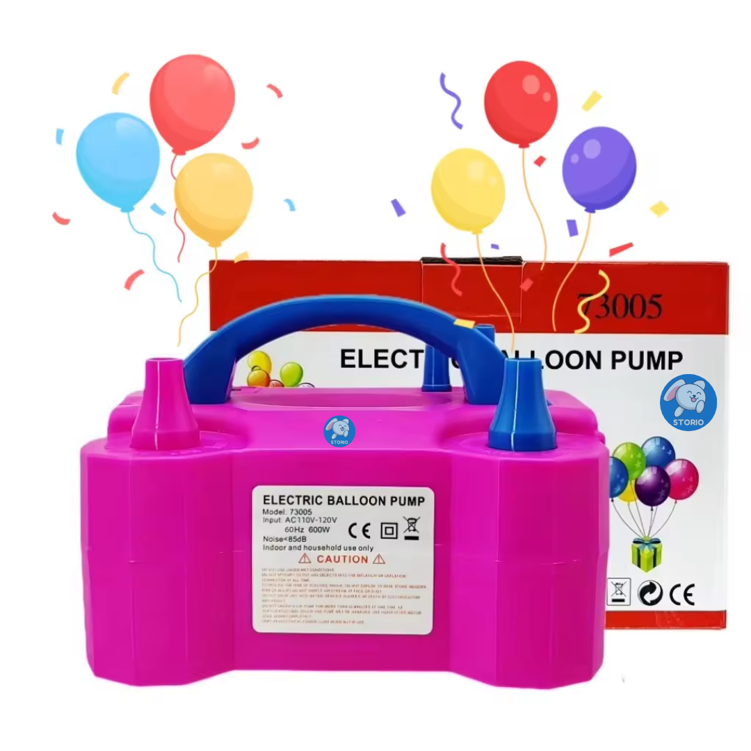 Storio High-Power Electric Balloon Inflator with Dual Nozzles - Ideal for Wedding Parties, Multi-Color