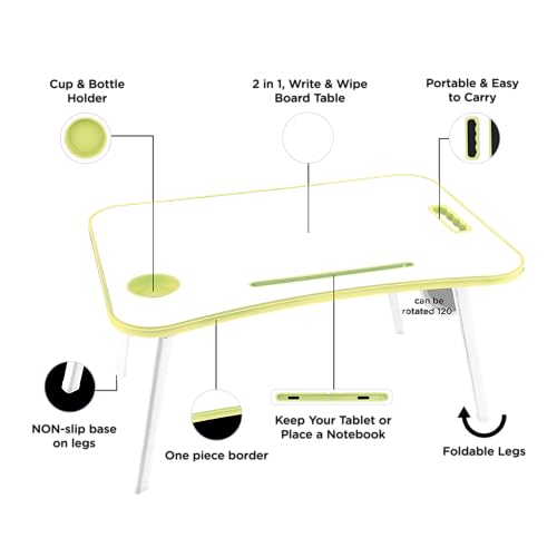 Storio Alloy Steel Multipurpose Table for Home Office Or Writing Desk/Folding Table for School and Study/Convenient Folding Study Table/Adaptable Work-from-Home Table- Green