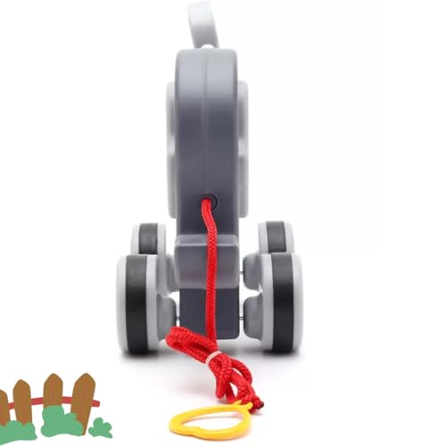 Storio Baby Products Pull Along Toddler Toy, Pull Along Toy with Attractive Design, Developmental Toy for 1 Year Old Girl Boy - Elephant