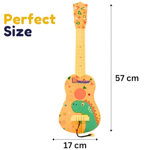 Storio Guitar Toy Ukulele Toy 4 Strings Early Educational Instruments Dinosaur Musical Gift Musical Instruments Toys for Kids Toddlers Year of 3+