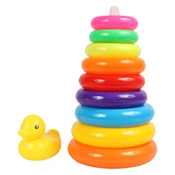Storio Baby Toy Stacking Multicolor 9 Rings for Toddlers, Kids for 6 Months+ Boys and Girls