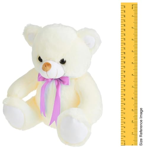 Storio Toy Cute Huggable Teddy Bear | 30 cm | Plushie Soft Toys for Kids | Plush Soft Toys for Baby Boys and Girls Kids - White | Best Gift