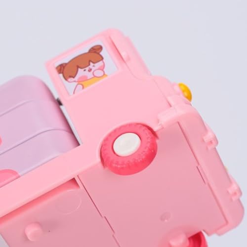 Storio Bus Shape Pencil Box School Bus Metal Geometry Box for Kids Magic Bus with Moving Tyres with 3 Compartments Moving Tyre's & Sharpener Geometry Case for Boys & Girls - Unicorn