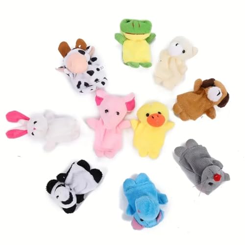 Storio Toy Finger Puppet Plushie Soft Toys for Kids Story Telling | Plush Soft Toys for Baby Boys and Girls| Best Gift | Soft Toy for Kids - Set of 10