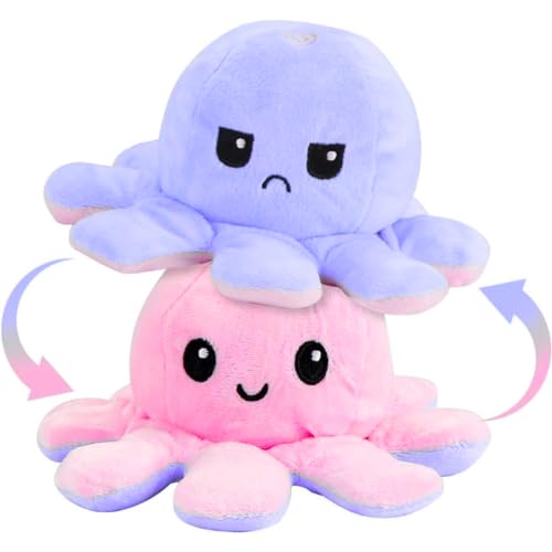 Storio Toy Octopus Plushie Reversible Soft Toys for Kids | Plush Soft Toys for Baby Boys and Girls| Best Gift | Octopus Soft Toy for Kids -Purple Pink