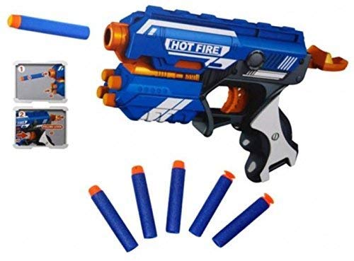 Storio Blaze Storm Hot Fire Soft Bullet Gun Toy with 10 Safe Soft Foam Bullets, Fun Target Shooting Battle Fight Game for Kids Boys (Blaze Storm- Hot Fire)
