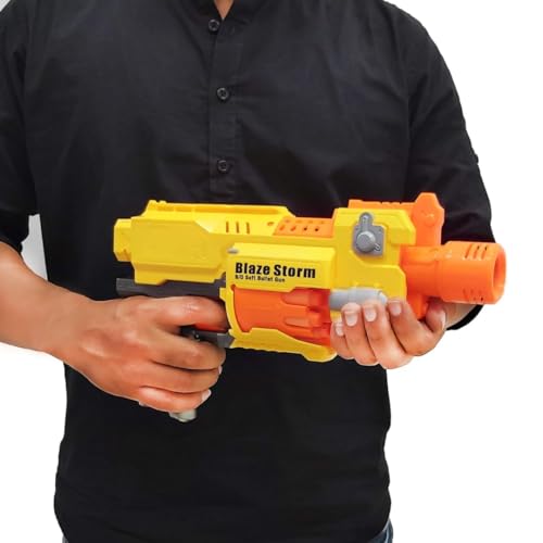 Storio Toys Rechargeable Blaze Storm Automatic Soft Suction Bullet Gun Toy with 20 Safe Soft Foam Bullets, Fun Target Shooting Battle Fight Game for Kids Boys
