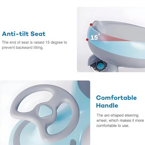 Storio Kids Magic Swing Car with Light & Music | Magic Twister Ride | Toy Car with PU Wheels | Toy Car for 3 to 5 Years Kids | Push Ride on Baby Car,100 Kg Capacity | Christmas Gift - Blue