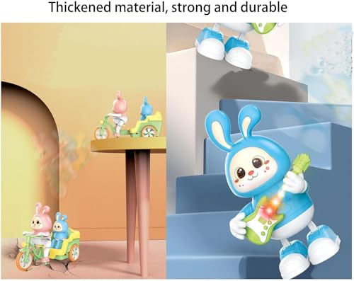 Storio Musical Dancing Rabbit Guitarist Doll Activity Play Center Toy 360 Degree Rotating with Flashing Lights and Bump n Go Action Toys Best Gift for Kids