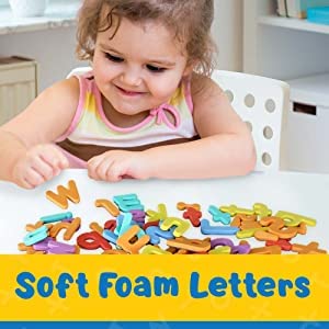 Storio 36 Pieces Mini ABCD Alphabet Blocks Puzzle Foam Mat for Kids, Interlocking Learning Alphabet and Number Mat for Kids