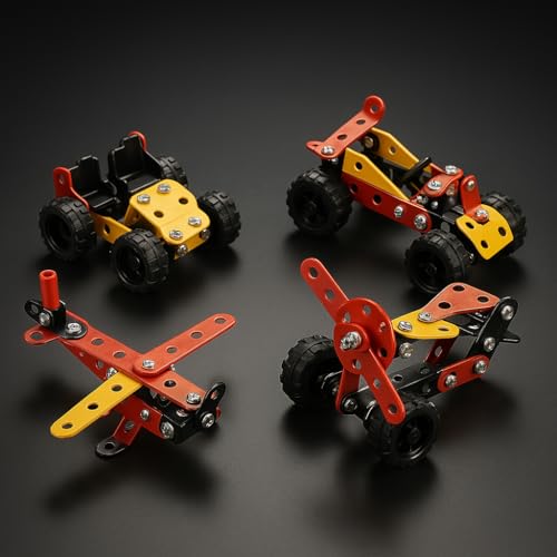 MiniExplorer Metallic Building Blocks 14-in-1 Educational Engineering STEM Education Toy, 155+ pcs in The Game, can Make 14+ Models | Kids Age 7+ Years, Birthday Return Gift