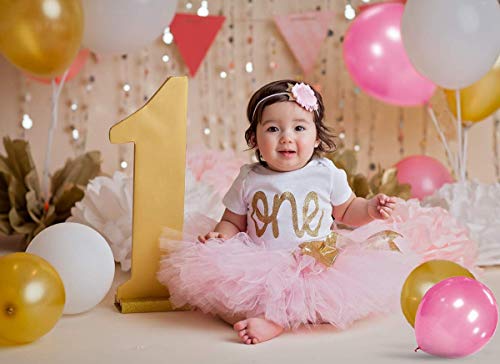 Storio 51 Pcs Pack of Pink Golden and White Metallic Balloons | Perfect for Girls, Kids, Women, Birthday Baby Shower Unicorn Princess 1st & 2nd Year Celebrations - Decorations Balloons Supplies Combo