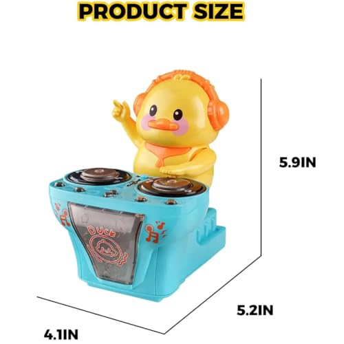Storio Bump and Go DJ Duck Dancing Toy with Music and Light Activity Play Center Toy 360 Degree Rotating with Flashing Lights Action Toys for Kids