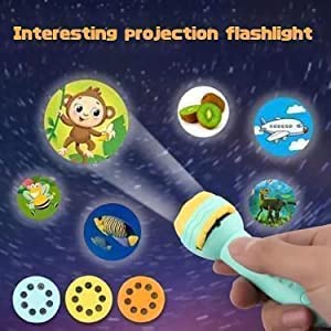 Storio 3 Slide Projector Flashlight Torch with 24 Patterns, Including ABCD Alphabets, Animals, Fruits Slides - Educational Toy for Kids, Enhances Learning and Play, Perfect Night Light Gift for 7-Year-Old Boys and Girls