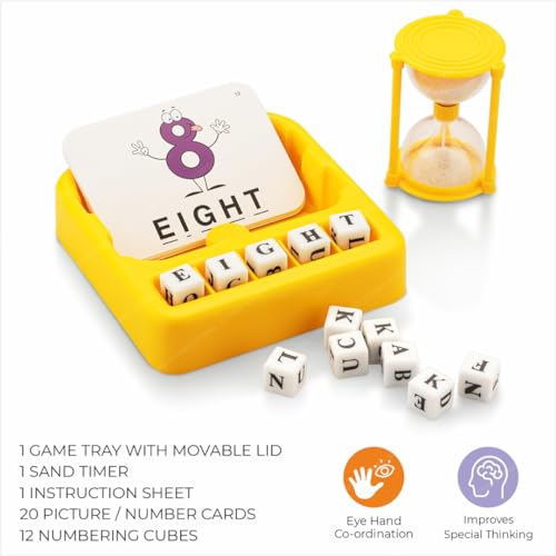 Storio Toys Spelling Brain Games for Kids with Flash Cards, 2 in 1 Matching Letter Games for Boys and Girls Sight Words Recognition Kindergarten Teaching Tools Preschool 3-8 Years Old WordPerfect Junior