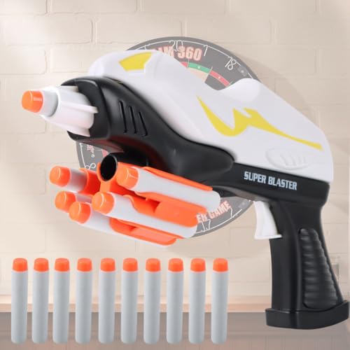 Storio Super Blaster Blaze Storm Soft Bullet Gun Toy with 10 Safe Soft Foam Bullets, Fun Target Shooting Battle Fight Game for Kids Boys (SMG4)
