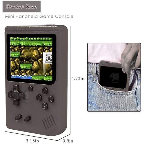 Storio Rechargeable Pocket Video Game for Kids 400 in 1 Retro Game Box Console Handheld Game Box with TV Output - Black