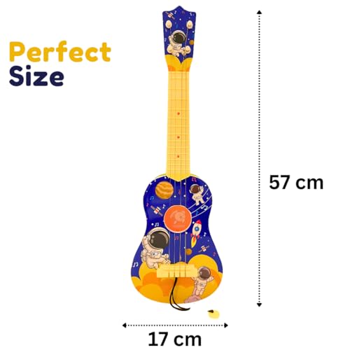 Storio Guitar Toy Ukulele Toy 4 Strings Early Educational Instruments Space Astronaut Musical Gift Musical Instruments Toys for Kids Toddlers Year of 3+