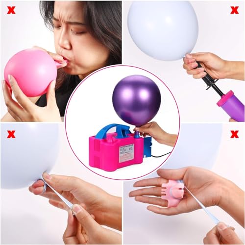 Storio High-Power Electric Balloon Inflator with Dual Nozzles - Ideal for Wedding Parties, Multi-Color