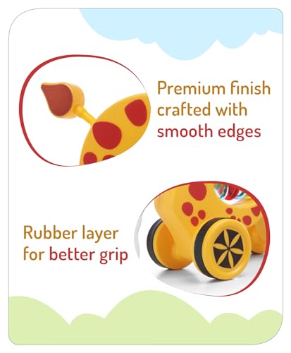 Storio Baby Products Pull Along Toddler Toy, Pull Along Toy with Attractive Design, Developmental Toy for 1 Year Old Girl Boy - Girraffe