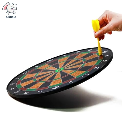 Storio Premium Magnetic Dart Board with Darts - Fun Indoor and Outdoor Dart Game Set Toys for All Ages Kids, Boys and Girls - 15 Inch