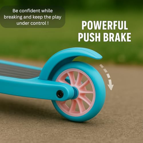 Storio Zipster Foldable Kick Scooter for Kids | Skating Cycle Style Scooter with Adjustable Handle & Foldable Design | Lightweight Ride-On Toy for Boys & Girls - Pink & Blue