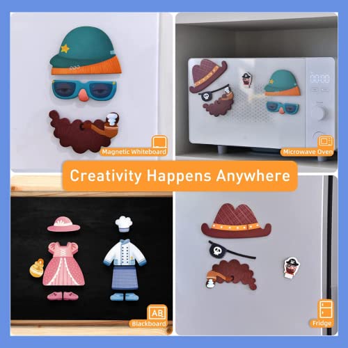 Storio Magnetic Box Series - Dressing Room Puzzles Toys With Reference Cards and Magnetic Board and Marker To Draw & Play Educational Toy for Kids 2 3 4 Years Boys Girls Montessori Gift Fun & Play for Baby (70+ Magnet Pcs)