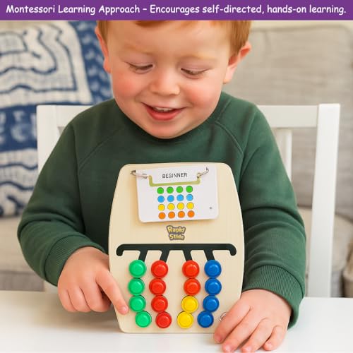 Storio Rapid Slide Montessori Slide Puzzle Early Learning Preschool KidsI Shapes, Color Matching Toys for Kids 4-8 Years I Best Birthday Gift for Boys Girls I Educational Activity Toy for 3 4 5 6 7