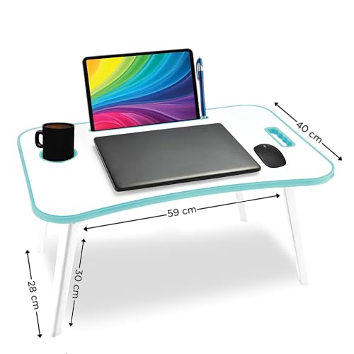 Storio Alloy Steel Multipurpose Table for Home Office Or Writing Desk/Folding Table for School and Study/Convenient Folding Study Table/Adaptable Work-from-Home Table- Sky Blue