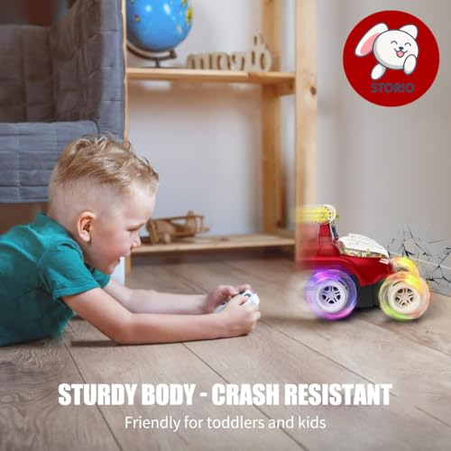Storio Remote Control Rotating Rolling Stunt RC Car Toys for Kids Off Road Vehicle Toy Cars Kids Monster Truck Rock Climbing Car Toy