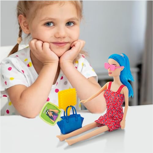 Storio Myra Doll Beautiful Dazzling Doll Toy with Moveable Arms & Legs for Girls (Doll with Accessories) - Red Dress