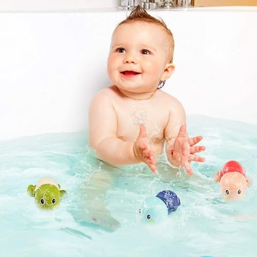 Storio Cute Swimming Baby Water Bath Toys for Toddlers | Turtle Toy | 1-3, Floating Wind Up Toys for 1 2 3 4 5 Year Old Boy Girl, New Born Baby Bathtub Water Toys, Preschool Toddler Pool Toys