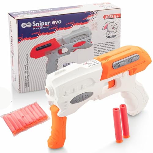 Storio EVO Sniper Hot Fire Gun Toy with 10 Safe Soft Foam Bullets, Fun