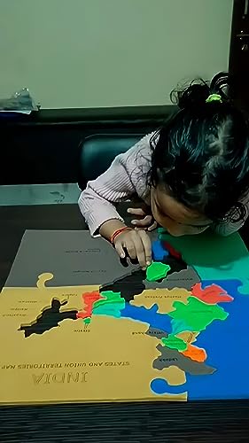 Storio EVA Foam Geography of India Map Puzzles for Kids with Trump Fact Cards for Playing Learning & Educational Toys - Jigsaw Puzzles for Kids Ages 4-8 - Gift for 4, 5, 6, 7, 8 Year Old Boys & Girls