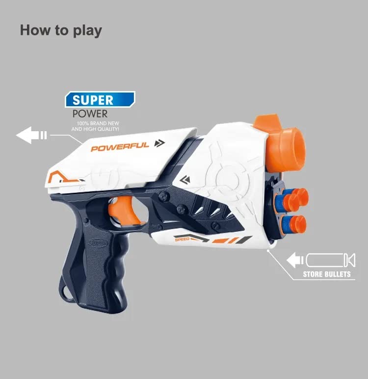 Storio Blaze Storm Powerful Space Gun with Soft Foam Bullets,Target Shooting Role Play Toy Gun Game for Kids Boys