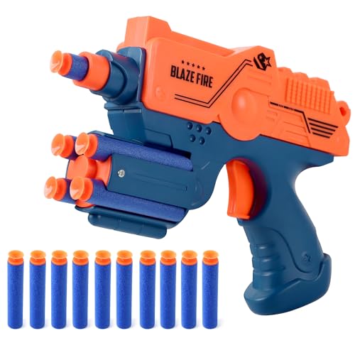 Storio Blaze Fire Storm Soft Bullet Gun Toy with 10 Safe Soft Foam Bullets, Fun Target Shooting Battle Fight Game for Kids Boys (SMG2)